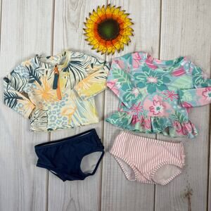 ruffle butts baby girl swim set bundle 6-12M